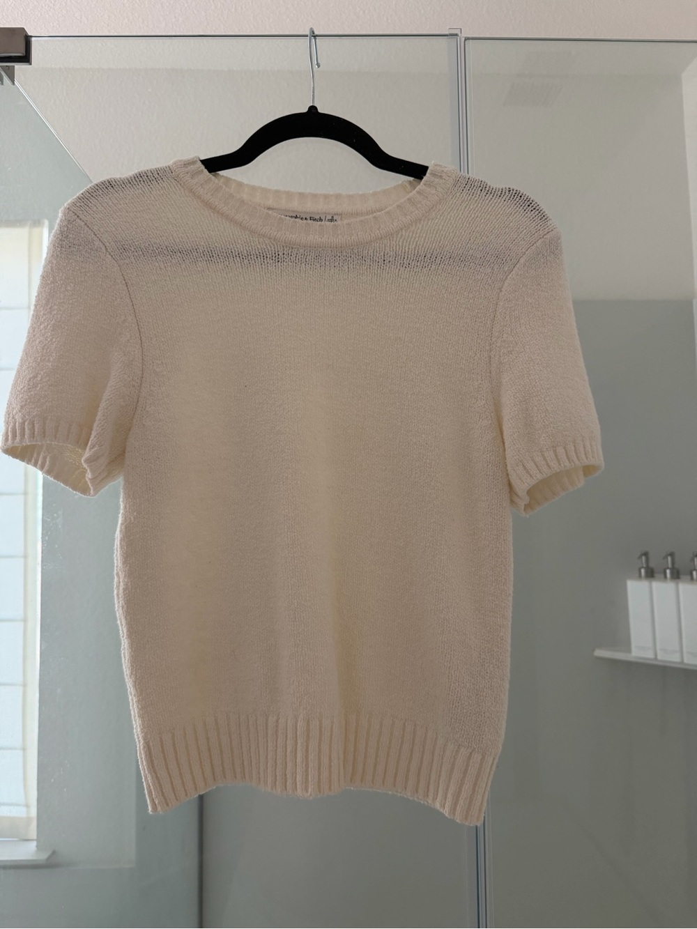Short Sleeve Knit Top - Cream